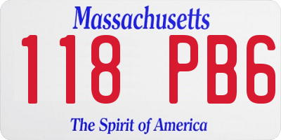 MA license plate 118PB6