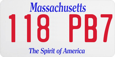 MA license plate 118PB7