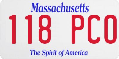 MA license plate 118PC0