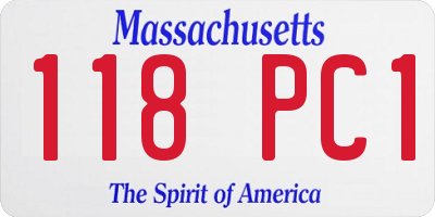 MA license plate 118PC1