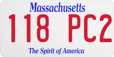 MA license plate 118PC2