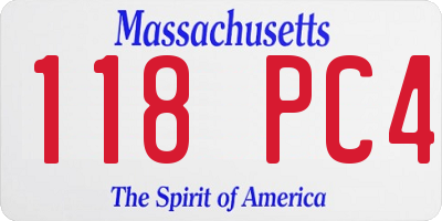 MA license plate 118PC4