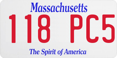 MA license plate 118PC5
