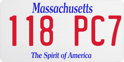 MA license plate 118PC7