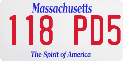 MA license plate 118PD5