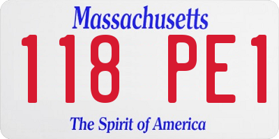 MA license plate 118PE1