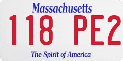 MA license plate 118PE2