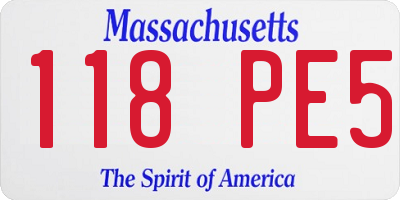MA license plate 118PE5