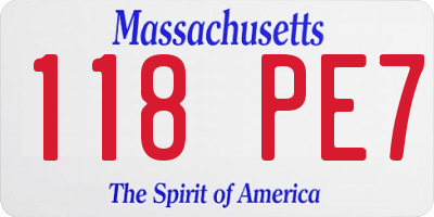 MA license plate 118PE7