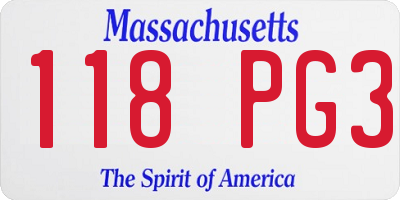 MA license plate 118PG3
