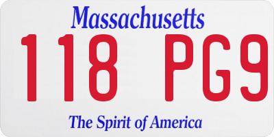 MA license plate 118PG9