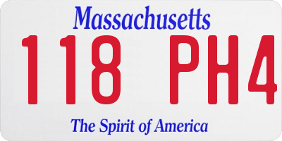MA license plate 118PH4