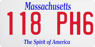 MA license plate 118PH6