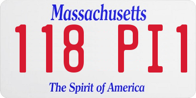 MA license plate 118PI1