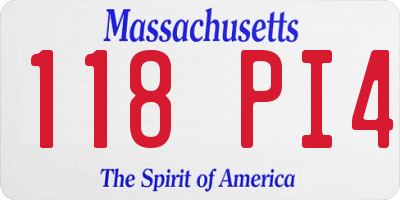 MA license plate 118PI4