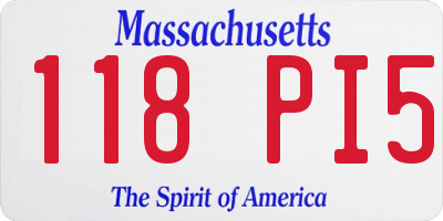 MA license plate 118PI5