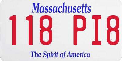 MA license plate 118PI8