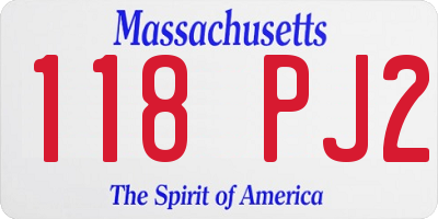 MA license plate 118PJ2