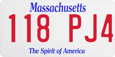 MA license plate 118PJ4