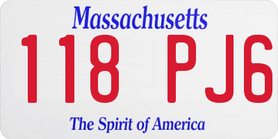 MA license plate 118PJ6