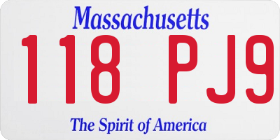 MA license plate 118PJ9