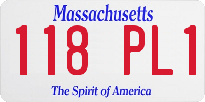 MA license plate 118PL1