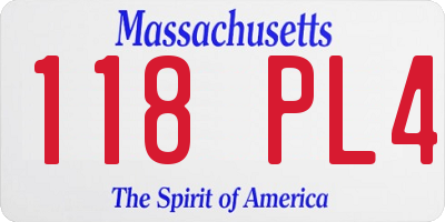 MA license plate 118PL4