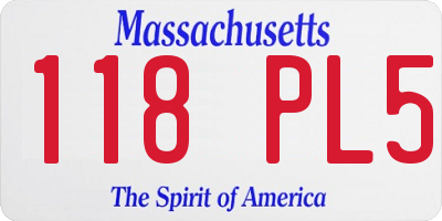 MA license plate 118PL5