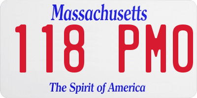 MA license plate 118PM0
