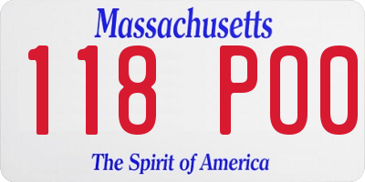 MA license plate 118PO0