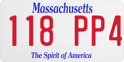 MA license plate 118PP4