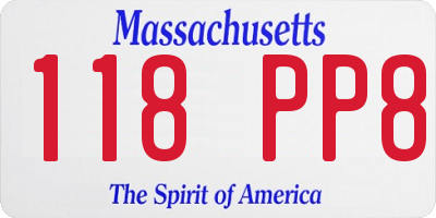MA license plate 118PP8