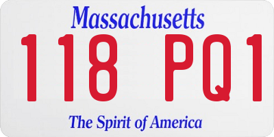 MA license plate 118PQ1