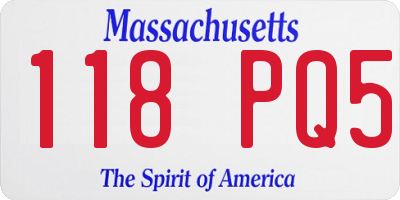 MA license plate 118PQ5