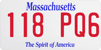 MA license plate 118PQ6