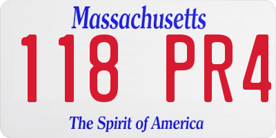 MA license plate 118PR4
