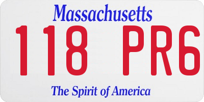 MA license plate 118PR6