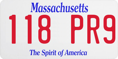 MA license plate 118PR9