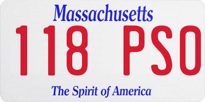 MA license plate 118PS0