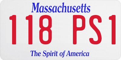 MA license plate 118PS1