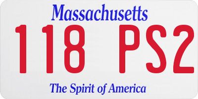 MA license plate 118PS2