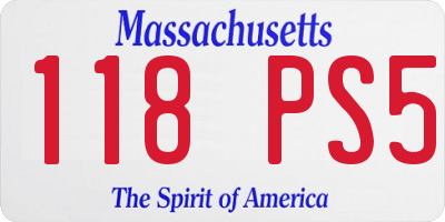 MA license plate 118PS5