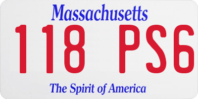 MA license plate 118PS6
