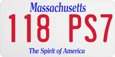 MA license plate 118PS7