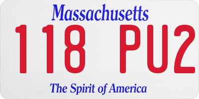 MA license plate 118PU2