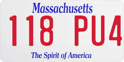 MA license plate 118PU4