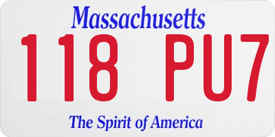 MA license plate 118PU7