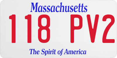 MA license plate 118PV2