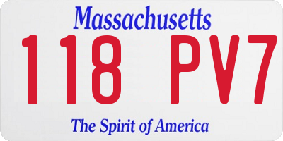 MA license plate 118PV7