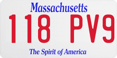 MA license plate 118PV9